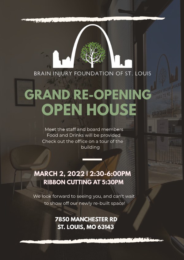 flyer for grand re-opening open house