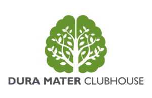Green tree with brain branches, text says Dura Mater Clubhouse